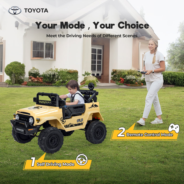 FUNTOK 12 Volt Toyota FJ Cruiser Battery Powered Ride on Toy Car All ...